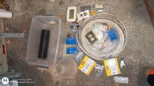 lot 223 image: Collection of Electrical Hardware, Wiring, and Light Fixtures