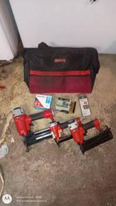 lot 230 image: Craftsman Nail Guns Set with Carry Bag and Accessories