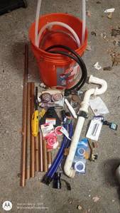 lot 231 image: Assorted Plumbing Supplies Collection with Copper Pipes and Fittings