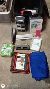 lot 236 image: Office Supplies and Organizers Lot with Filing Racks and Accessories
