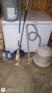 lot 242 image: Bissell Vacuum, Mop, Broom, and Spray Bottles Cleaning Lot