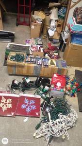 lot 247 image: Large Assortment of Holiday Decorations and String Lights