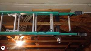 lot 250 image: Green Extension Ladder with Aluminum Rungs