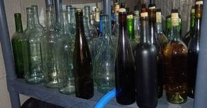 lot 265 image: Collection of Assorted Empty Glass Bottles with Corks