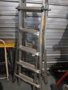 lot 1021 image: Keller Extra Heavy-Duty Aluminum Multi-Position Ladder 22 ft Type IIA