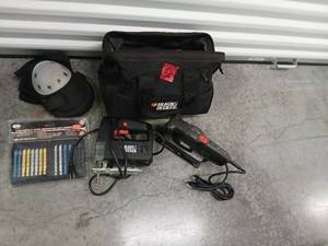 lot 1032 image: Black & Decker Power Tool Set with Jigsaw, Sander, Blades, and Accessories