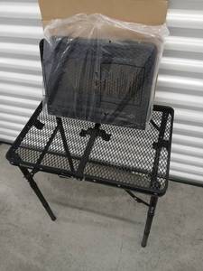 lot 1070 image: 2 Folding Metal Mesh Utility Table with Additional Mesh Trays