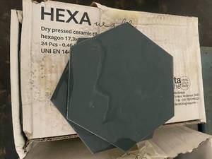 lot 32 image: Terratinta Green Echo Glossy Hexagon Ceramic Wall Tiles, 4 Boxes