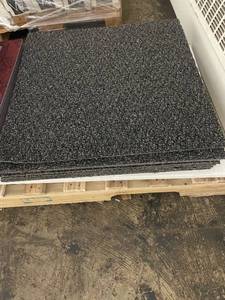 lot 38 image: Lot of 9 Commercial Gray Carpet Tiles 24 Inch by 24 Inch