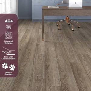 lot 47 image: Bennett Valley Oak Waterproof Laminate Wood Flooring, 12mm 111.58 Square Feet