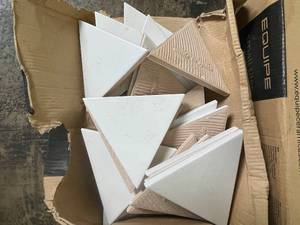 lot 57 image: Lot of Equipe Triangolo White Ceramic Wall Tiles, 5 Boxes