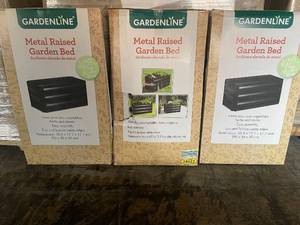 lot 145 image: Set of 3 Gardenline Metal Raised Garden Beds
