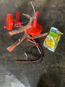 lot 150 image: Set of 2 Red Drain Augers with Pair of Flink & Sauber Classic Rubber Gloves