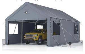lot 173 image: 12x20 ft Heavy Duty Carport Canopy Garage Tent with Sidewalls