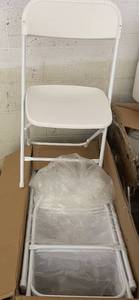 lot 177 image: Set of 10 White Metal Folding Chairs
