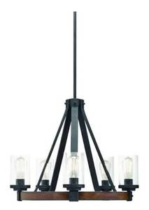 lot 185 image: Kichler 5-Light Chandelier with Glass Shades
