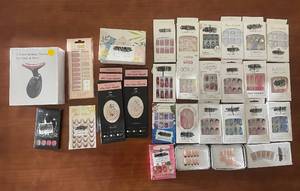 lot 200 image: Large Collection of Artificial Nails, Nail Wraps, and Nail Art Supplies