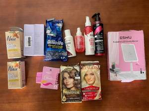 lot 217 image: Lot of Womens Personal Care Products and Foldable LED Vanity Mirror