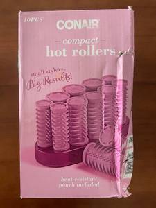 lot 235 image: Conair Compact Hot Rollers 10-Piece Set with Heat-Resistant Pouch