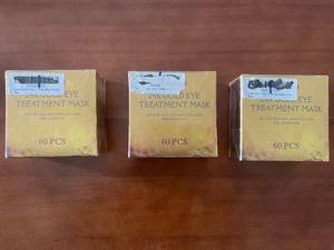 lot 243 image: Lot of 3 Boxes Fivewan 24K Gold Eye Treatment Masks 60pcs Each