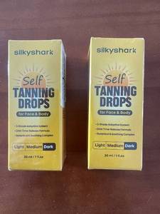 lot 246 image: 2 Boxes Silkyshark Self Tanning Drops Dark 30ml each