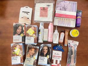 lot 284 image: Hair Care and Styling Lot with Color Treatments, Accessories, and Products