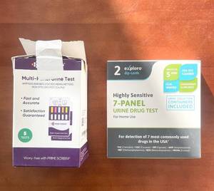 lot 292 image: Lot of 2 Home Urine Drug Test Kits - Prime Screen Multi-Panel and Exploro 7-Panel