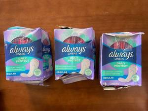 lot 307 image: Lot of 3 Always Liners Daily Protect Regular Unscented 48 Count Each