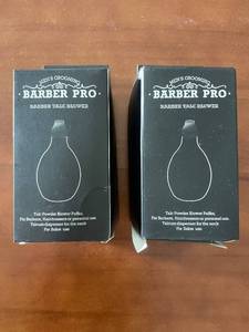 lot 344 image: Set of 2 Barber Pro Barber Talc Blower Powder Puffers