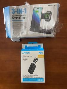 lot 363 image: 3-in-1 Wireless Charging Station and Anker 10,000mAh Power Bank Set
