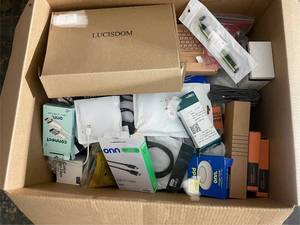 lot 389 image: Electronics and Accessories Assortment with LUCISDOM Wood Docking Station