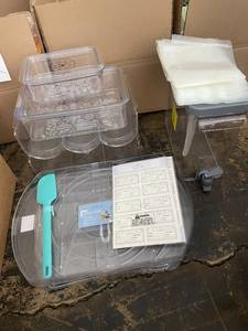 lot 393 image: Crofton Fridge Organization and Storage Set with Dispenser, Turntable, and Accessories