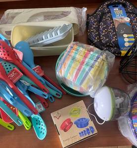 lot 407 image: Large Kitchenware Set with Utensils, Containers, Mug, and Accessories