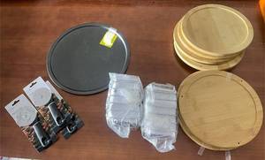 lot 413 image: Large Kitchenware Collection with Cutting Boards, Pizza Cutters, and Food Prep Tools