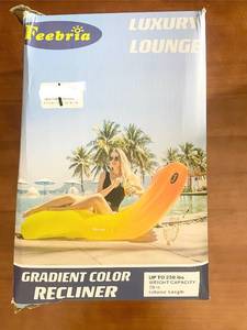 lot 416 image: Teebria Luxury Lounge Inflatable Pool Recliner 70 in Gradient Color