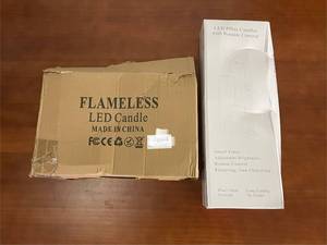 lot 448 image: Flameless LED Pillar Candles with Remote Control Set