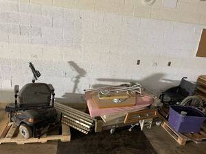 lot 454 image: Mobility and Medical Equipment Lot including Rascal Scooter, Adel Hospital Bed, and Accessories