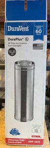 lot 8 image: DuraVent DuraPlus 36 chimney pipe length stainless steel All fuel Chimney 6DP-36SS  Model Number