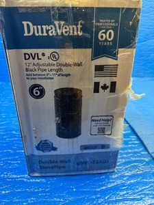 lot 20 image: DuraVent Double Wall Adjustable Stovepipe, Model# 6DVL-12ADJ