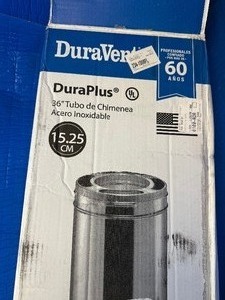 lot 15 image: DuraVent DuraPlus 36 chimney pipe length stainless steel All fuel Chimney 6DP-36SS