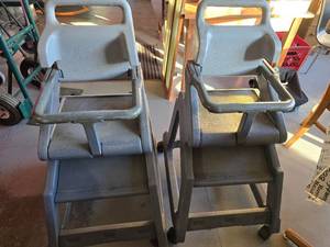 lot 23 image: two commercial highchairs