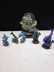 lot 54 image: 6 dolphin lot with a snow globe