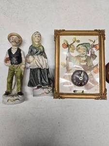 lot 60 image: Hummel clock with figurines.
