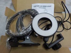 lot 44 image: Clip On LED Ring Light...