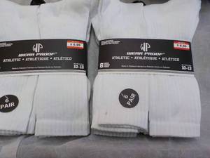 lot 128 image: 12 pair Wear Proof White Athletic s...