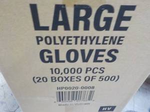 lot 184 image: Case of 10,000 Size Large Polyethyl...