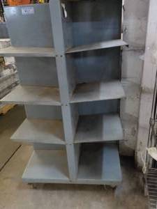 lot 235 image: Metal Rack on Wheels 4 sided with S...