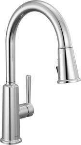 lot 21 image: Delta Finnridge Chrome Kitchen Faucet with Pull Down Sprayer
