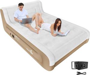 lot 35 image: HikerSky Queen Air Mattress wth Headboard in a Box.