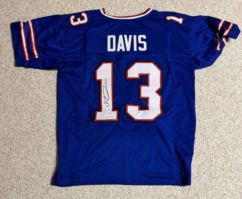 lot 41A image: Gabe Davis Bills Signed Custom NFL Jersey XL (JSA)